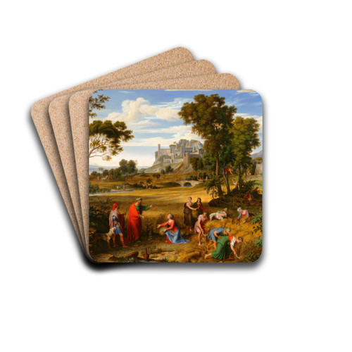 Landscape with Ruth and Boaz by Joseph Anton Koch Drink Coasters - set of 4