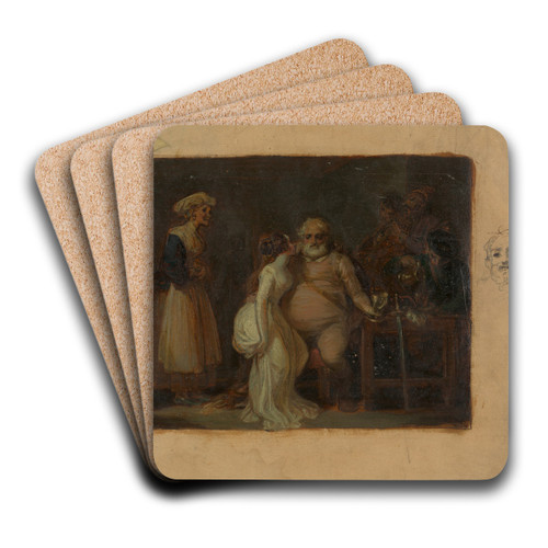 Falstaff in the Boar's Head by Robert Smirke Art Drink Coaster set