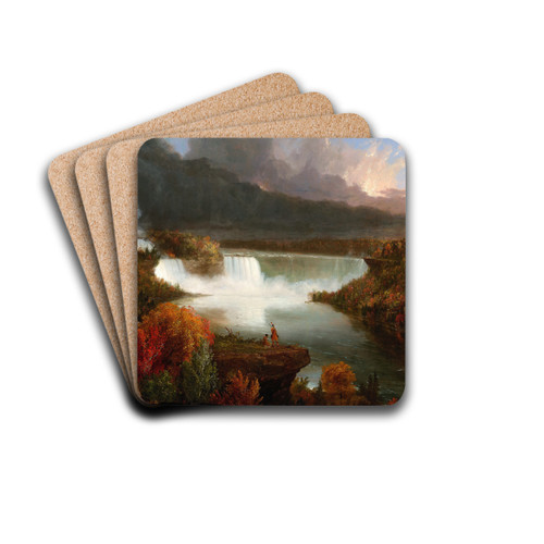 Distant View of Niagara Falls by Thomas Cole Drink Coasters - set of 4 Distant View of Niagara Falls by Thomas Cole Drink Coasters - set of 4