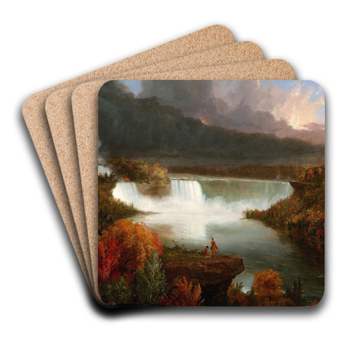 Distant View of Niagara Falls by Thomas Cole Art Drink Coaster set Distant View of Niagara Falls by Thomas Cole Art Drink Coaster set