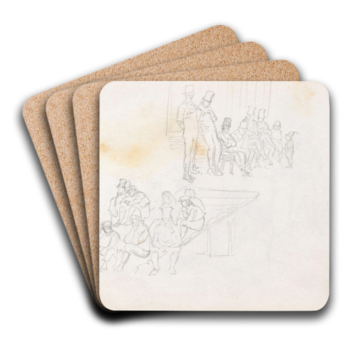 To figurgrupper by Adolph Tidemand Art Drink Coaster set To figurgrupper by Adolph Tidemand Art Drink Coaster set