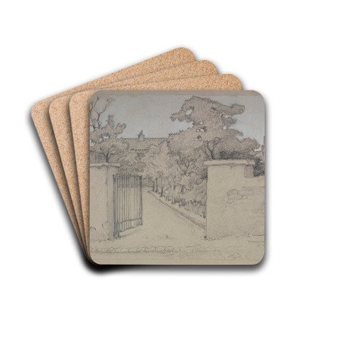 Le jardin dune maison, 24 rue Norvins by Ferdinand Boberg Drink Coasters - set of 4 Le jardin dune maison, 24 rue Norvins by Ferdinand Boberg Drink Coasters - set of 4