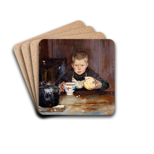 Errand-Boy Drinking Coffee by Christian Krohg Drink Coasters - set of 4