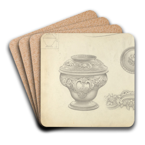 Silver Sugar Bowl by Charles Cullen Art Drink Coaster set Silver Sugar Bowl by Charles Cullen Art Drink Coaster set