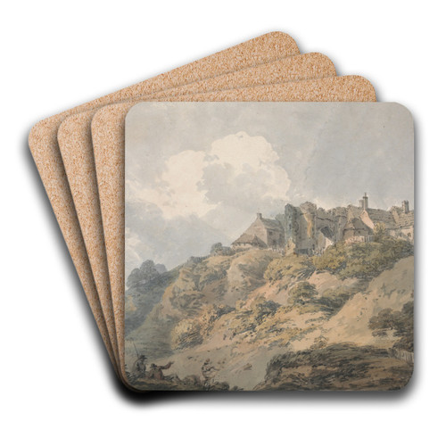 View of Winchelsea, Sussex by Thomas Girtin Art Drink Coaster set
