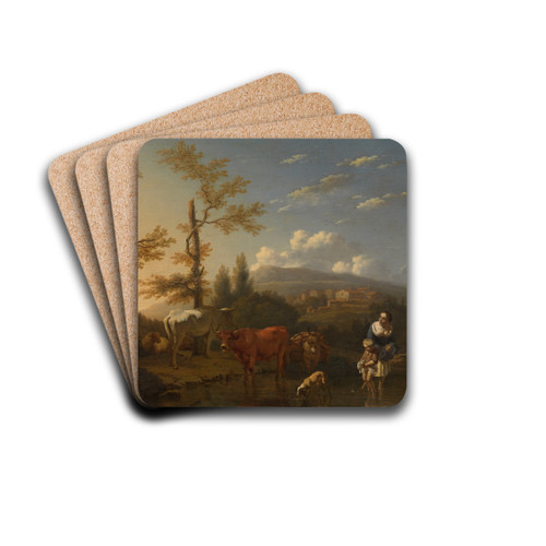 Italian Landscape by Karel Dujardin Drink Coasters - set of 4