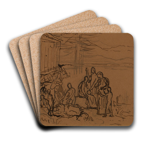 Etude de composition by Pierre Puvis de Chavannes Art Drink Coaster set