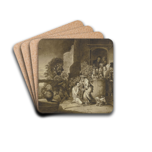 Die Heimkehr des Verlorenen Sohnes by Johann Ernst Constantin Plesch Drink Coasters - set of 4