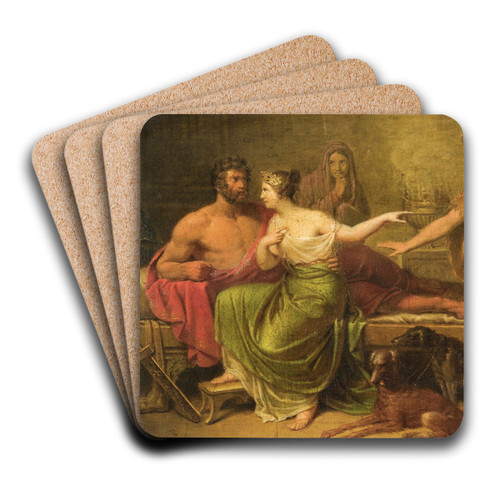 Hippolytus, Phaedra And Theseus by German School Art Drink Coaster set
