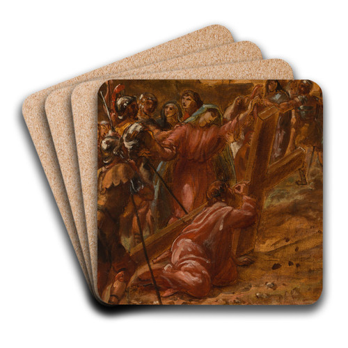 Le Christ portant sa Croix by Louis-Antoine-Lon Riesener Art Drink Coaster set Le Christ portant sa Croix by Louis-Antoine-Lon Riesener Art Drink Coaster set