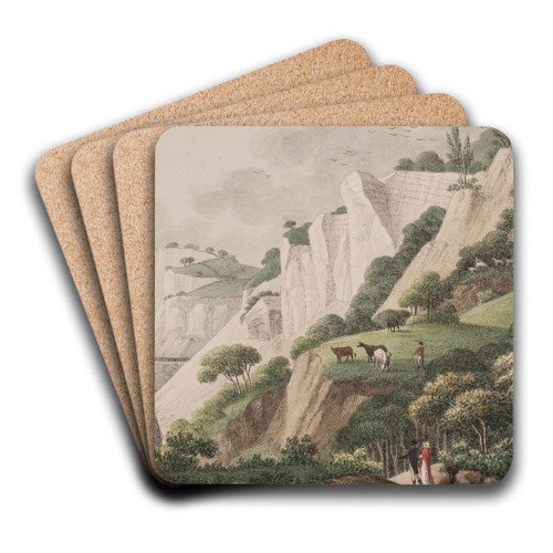 Udsigt af en del af kridtbjergene p Mn by Sren L. Lange Art Drink Coaster set Udsigt af en del af kridtbjergene p Mn by Sren L. Lange Art Drink Coaster set