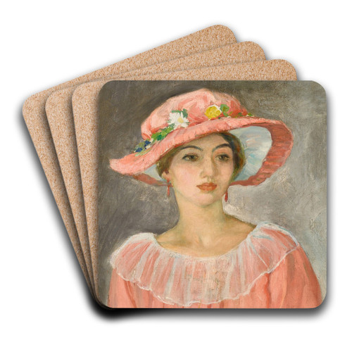 Le chapeau rose by Henri Lebasque Art Drink Coaster set