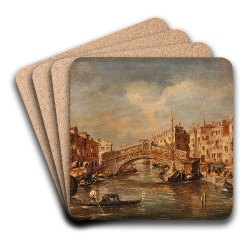 Venice, the Rialto Bridge by Giuseppe Ponga Art Drink Coaster set