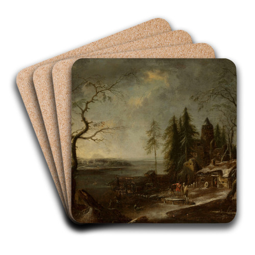 Winter landscape by Francesco Foschi Art Drink Coaster set