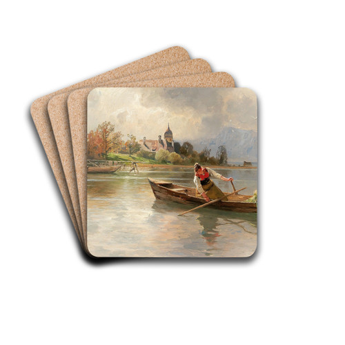 Chiemsee Landscape by Karl Raupp Drink Coasters - set of 4