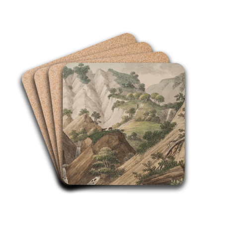 En udsigt af Mns kridtbjerge by Sren L. Lange Drink Coasters - set of 4 En udsigt af Mns kridtbjerge by Sren L. Lange Drink Coasters - set of 4