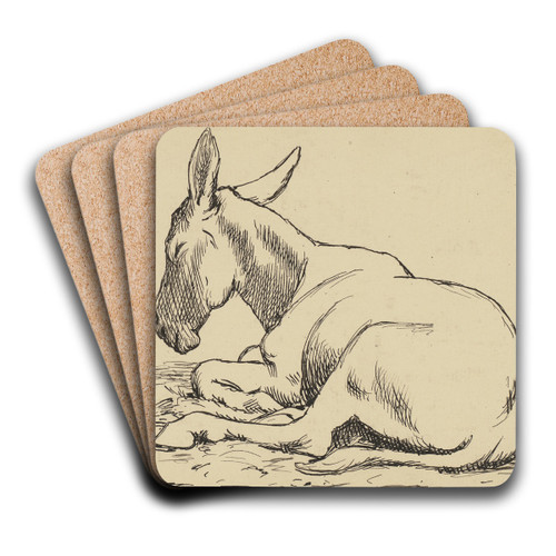 Esel by Hans Thoma Art Drink Coaster set