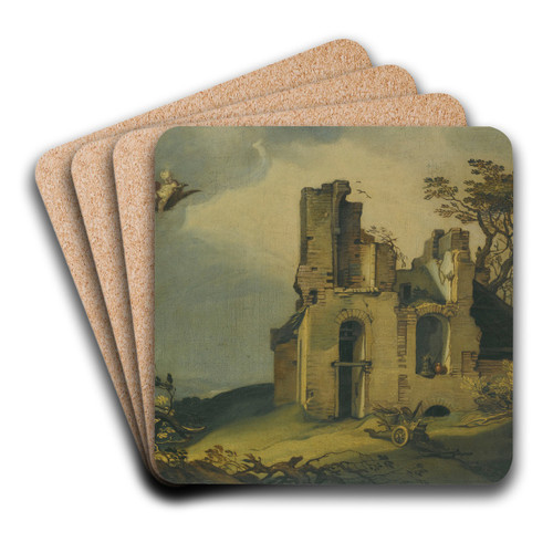 A Landscape With Ruins,With The Rape Of Ganymede by Abraham Bloemaert Art Drink Coaster set