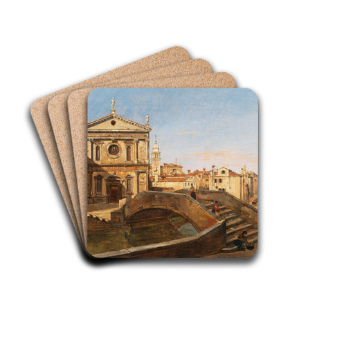 Venice, Church of San Sebastiano by Frans Vervloet Drink Coasters - set of 4 Venice, Church of San Sebastiano by Frans Vervloet Drink Coasters - set of 4