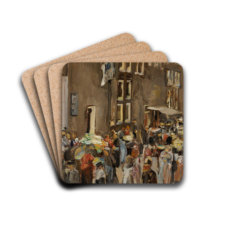 Judengasse in Amsterdam, Uilenburgersteeg Ecke Jodenbreestraat by Max Liebermann Drink Coasters - set of 4