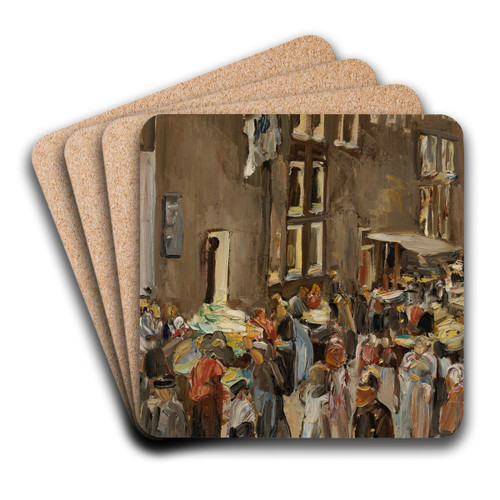 Judengasse in Amsterdam, Uilenburgersteeg Ecke Jodenbreestraat by Max Liebermann Art Drink Coaster set
