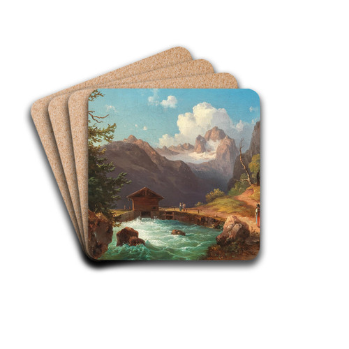 A View of the Dachstein Massif by Edmund Mahlknecht Drink Coasters - set of 4