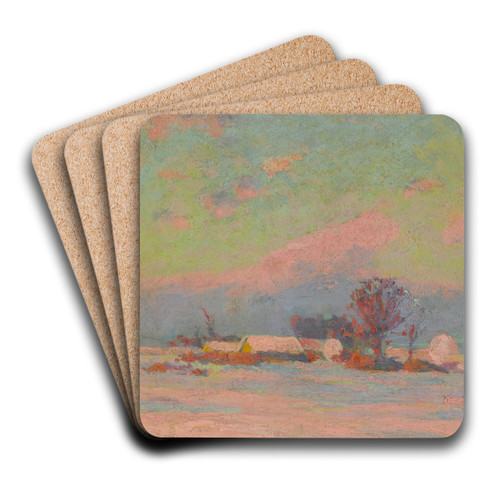 Winter evening by udovt ordk Art Drink Coaster set