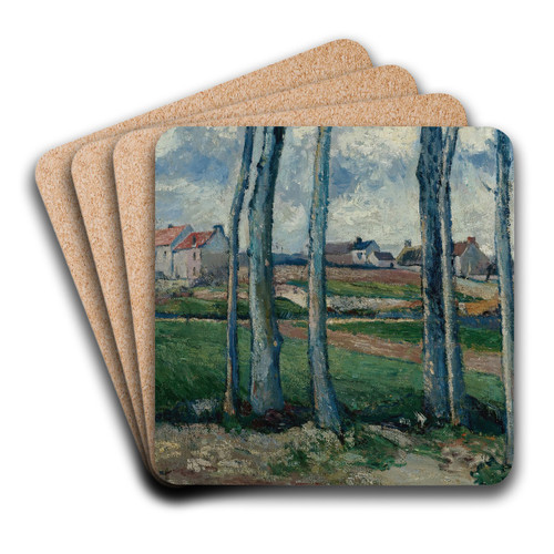 Village  Travers Les Arbres by Victor Vignon Art Drink Coaster set