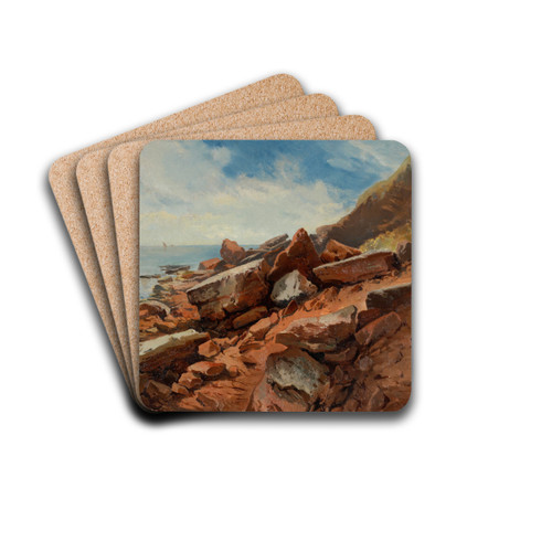 Steinkste in Helgoland by August Schaeffer von Wienwald Drink Coasters - set of 4 Steinkste in Helgoland by August Schaeffer von Wienwald Drink Coasters - set of 4