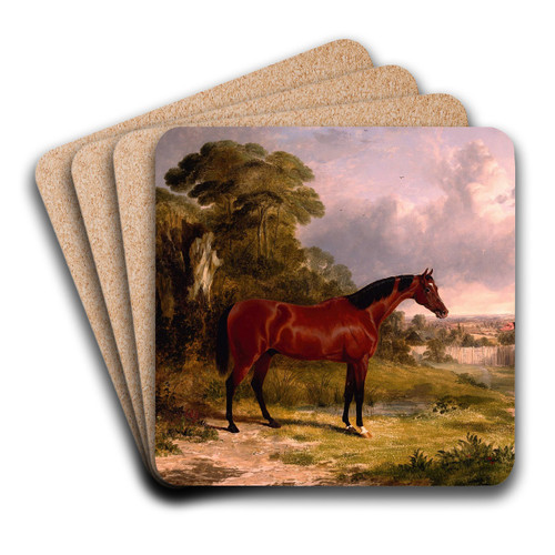 A Soldier with an Officer's Charger by John Frederick Herring Snr. Art Drink Coaster set