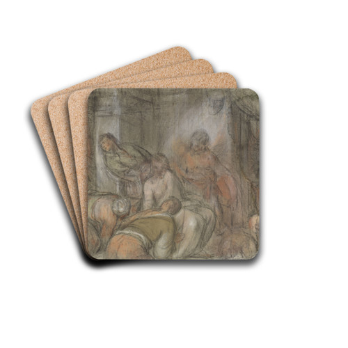 The Mocking of Christ by Jacopo Bassano Drink Coasters - set of 4