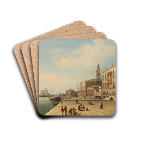 Venice, Riva degli Schiavoni by Carlo Grubas Drink Coasters - set of 4