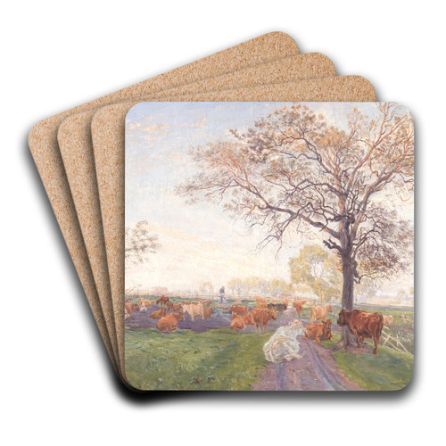 Malkepladsen ved Dyrehavegrd by Theodor Philipsen Art Drink Coaster set