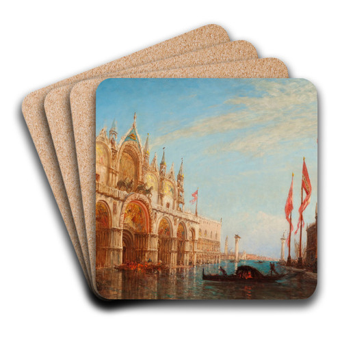 La Place Saint-Marc, Inondation De 1863 by Flix Ziem Art Drink Coaster set