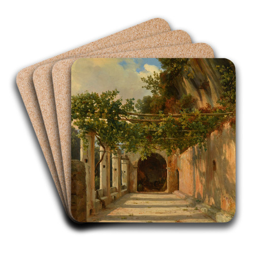 Tonnelle by Jacques-Raymond Brascassat Art Drink Coaster set