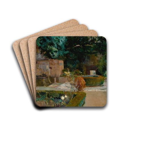 Jardn de los Adarves, Alhambra, Granada by Joaqun Sorolla Drink Coasters - set of 4