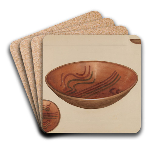 Pie Plate by Agnes Karlin Art Drink Coaster set Pie Plate by Agnes Karlin Art Drink Coaster set