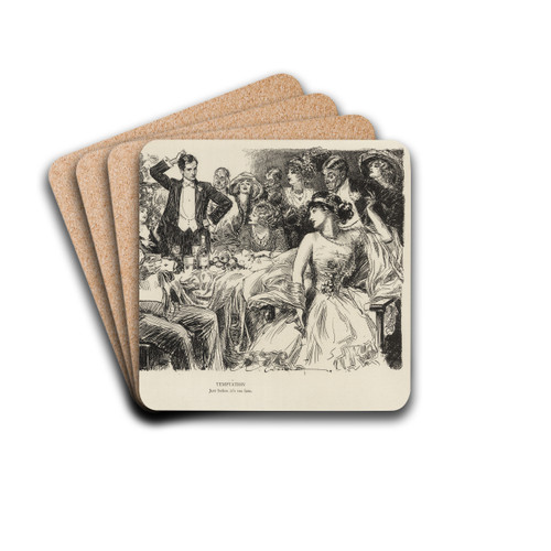 Temptation by Charles Dana Gibson Drink Coasters - set of 4