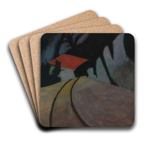 Landschap met rode dak by Lon Spilliaert Art Drink Coaster set Landschap met rode dak by Lon Spilliaert Art Drink Coaster set