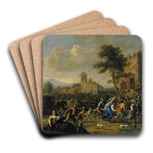 Parish Fair by Johannes Lingelbach Art Drink Coaster set
