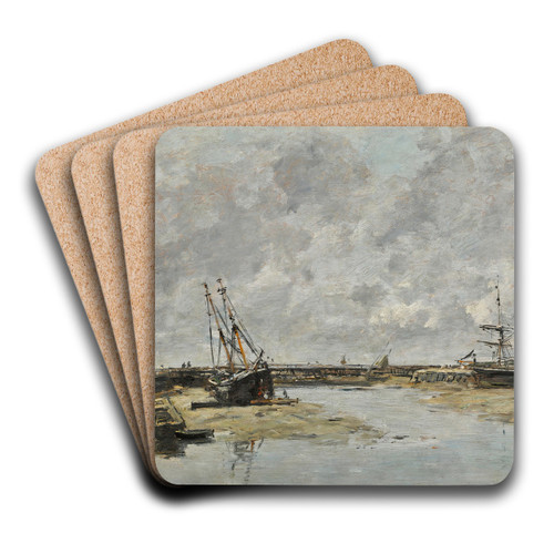 Trouville,les jetes, mare basse by Eugne Boudin Art Drink Coaster set Trouville,les jetes, mare basse by Eugne Boudin Art Drink Coaster set