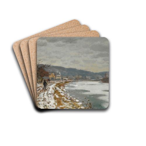 La Seine  Bougival by Claude Monet Drink Coasters - set of 4