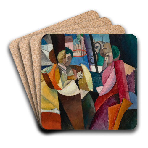 Femmes assises devant une fentre by Albert Gleizes Art Drink Coaster set Femmes assises devant une fentre by Albert Gleizes Art Drink Coaster set