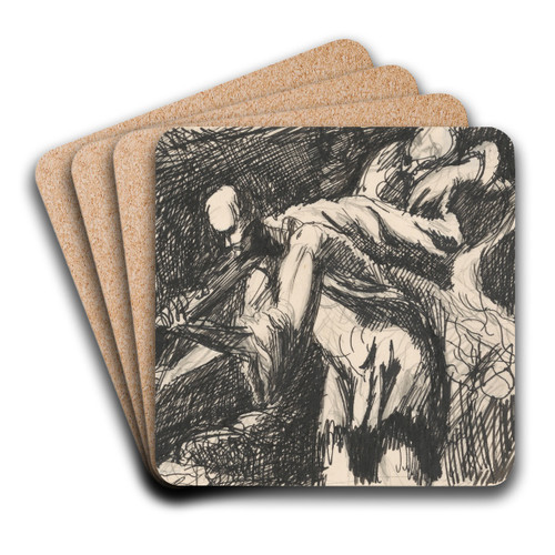 Carrying a Burden by Jn Novk Art Drink Coaster set Carrying a Burden by Jn Novk Art Drink Coaster set