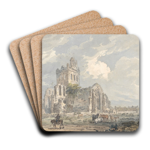 Jedburgh Abbey, Roxburghshire by Thomas Girtin Art Drink Coaster set