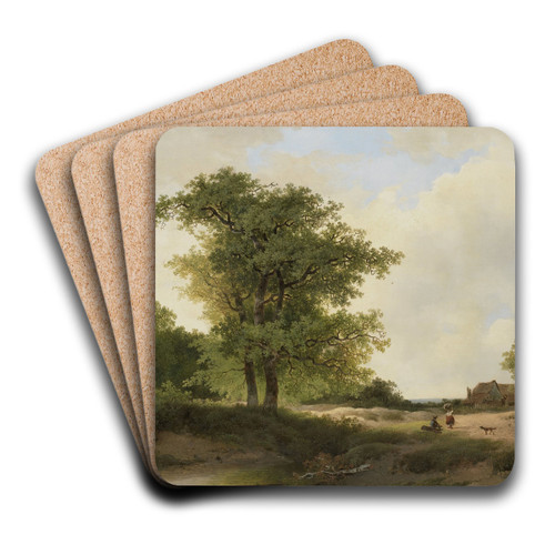 Landscape with Farmstead by Johannes Wernardus Bilders Art Drink Coaster set Landscape with Farmstead by Johannes Wernardus Bilders Art Drink Coaster set