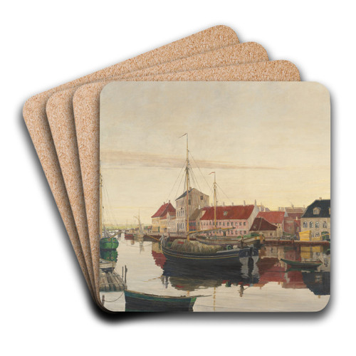 Randers havn by Johan Rohde Art Drink Coaster set