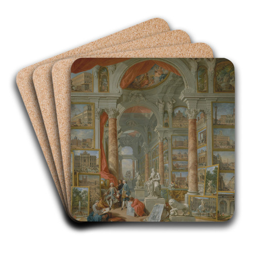 Modern Rome by Giovanni Paolo Panini Art Drink Coaster set