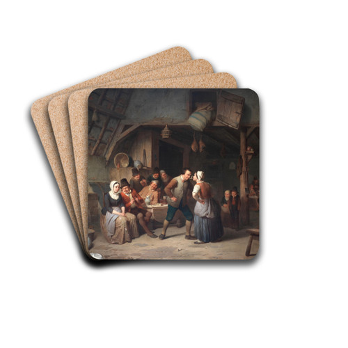 Passing the candle by Charles Venneman Art Drink Coaster set