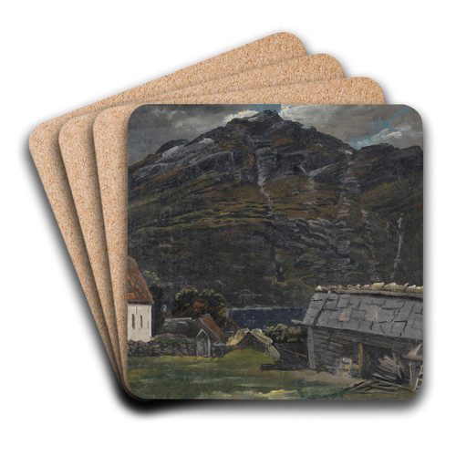 The Church at Ullensvang in Hardanger by Knud Baade Art Drink Coaster set